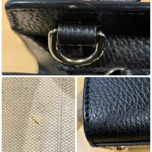 【ITQBVNDY4AM8】GUCCI グッチ ソーホー 607722 ハンドバッグ ショルダーバッグ レザー 2way ブラック 黒の画像9