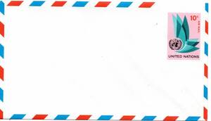改〒【TCE】72803 - 国連/ニューヨーク局・１９７１年・官製航空便封書