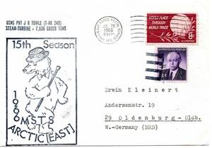 改〒【TCE】73110 - 米国・１９６６年・北極旅・西独宛記念封書
