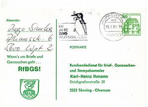 改〒【TCE】73625 - 西ドイツ・１９８１年・城/ペンギン・個人注文印面付葉書