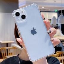 iPhone14 ソフトケース クリアケース 一体型レンズ保護 画面保護 角落ち防御_画像3