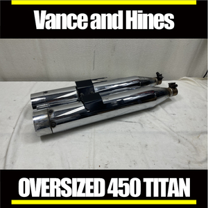 ■マフラーサイレンサー■バンス＆ハインズ VANCE&HINESOverSized 450 TITAN1801-0749■1995-2016■ツーリング FLHXS FLTRXS FLHX FLTRX