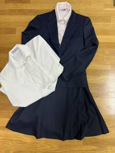 AOKI アオキ LES MUES Femme スカート スーツ(ジャケットのみSサイズ)+ピンク、白ブラウス2枚セット　卒業式　入学式　入社式　就活