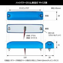 LEDハイパワースリム車高灯ランプ　紅茶色レンズ/紅茶色（アンバー）　12V/24V　LEDのツブツブ感が気にならない面発光　（533689）_画像2