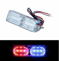 LEDツインストロボマーカー　クリア/レッド・ブルー（赤・青）　12V/24V共用　左右同時フラッシュと左右交互フラッシュを選択（534640）_画像1