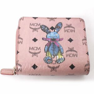 MCM 銀座ハウス2購入品 ラビットプリント二つ折り財布 ウォレット ピンク MYS 7AXL50 PZ001