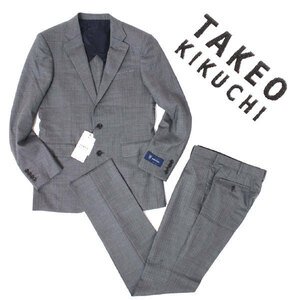 新品 TAKEO KIKUCHI 定価90,648円 DORMEUIL ゼストドーメル ストライプ シングル スーツ sizeL タケオキクチ