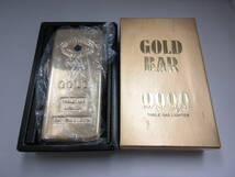 ☆ライター PRINCE プリンス GOLD BAR 999.9 ゴールドバー型 インゴットデザイン ガスライター 卓上 置き型 着火OK USED☆_画像1