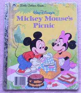  иностранная книга * Vintage книга с картинками * Disney Mickey Mouse пикник *