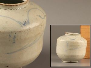 old fine art morning . old ceramics and porcelain Joseon Dynasty blue and white ceramics "hu" pot era thing finest quality goods the first soup goods C3264