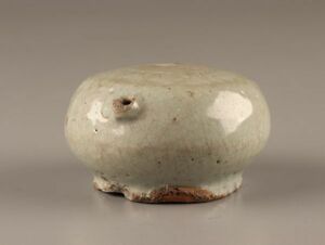 古美術 朝鮮古陶磁器 李朝 白磁 書道具 水滴 細密細工 時代物 極上品 初だし品 C3370