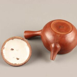 煎茶道具 常滑朱泥 山七製 横手急須 在印 時代物 極上品 初だし品 C3414の画像9