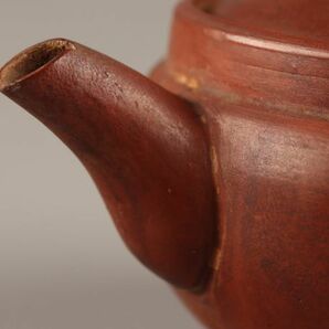 煎茶道具 常滑朱泥 山七製 横手急須 在印 時代物 極上品 初だし品 C3414の画像5