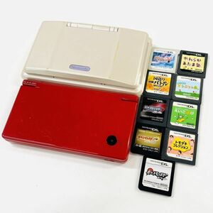 T669-Z9-266 ◎ Nintendo 任天堂 DS/DSi シルバー レッド 通電確認済み NTR-001/TWL-001 ゲームソフト9点付き ゲーム機 ポータブル 玩具④