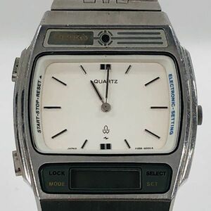 T222-Z6-362 ◎ SEIKO セイコー H259-5000A ハイブリッド アナデジ メンズ 腕時計 クォーツ ホワイト 2針 純正ベルト 約17㎝/約27㎜ 時計②