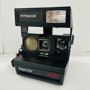 T220-Z6-359 Polaroid Supercolor 670AF ポラロイドカメラ フィルムカメラ 本体 15×12.5×15(約/㎝) ストラップ付き ブラック カメラ ②