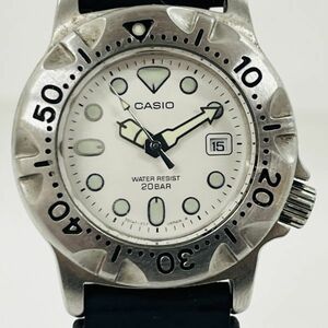 T265-I39-2399 ◎ CASIO カシオ LD-730 クォーツ ボーイズ 腕時計 純正ベルト ホワイト文字盤 アナログ 3針 シルバーカラー ファッション②