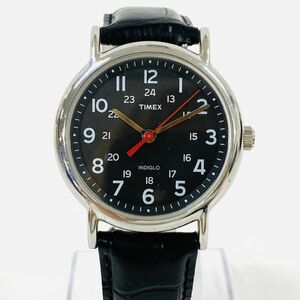 V673-M1-2415 ◎ TIMEX タイメックス INDIGLO インディグロ クオーツ 稼動 3針 約38mm メンズ 腕時計 ブラック文字盤 CR 2016 CELL 時計 ④