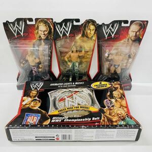 V669-Z9-298 【未開封】WWE スピニング チャンピオンベルト フィギュア 4点セット EDGE Yoshi Tatsu TRIPLE H プロレス 玩具 おもちゃ ④