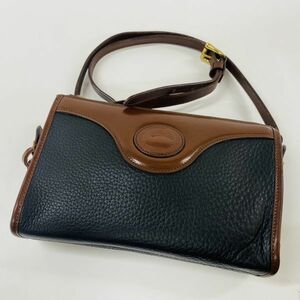 V659-Z6-384 DOONEY&BOURKE ドゥーニー&バーク レザー ショルダーバッグ ブラック×ブラウン W24×D7.5×H15(約/cm) アメリカ製 バッグ ④