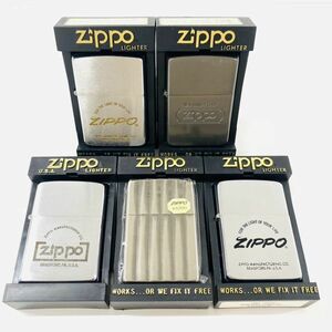 W638-I44-1031 ▲ ZIPPO ジッポー ジッポ オイルライター 5点セット 1985/1986/1985/2001/1985 ライター 喫煙具 火花有り ケース付き ④