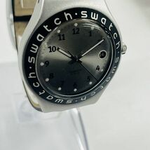 S247-T9-1302 ◎ swatch スウォッチ IRONY AG 1990 クォーツ メンズ 腕時計 ケース付き 3針 デイト 純正ベルト ファッション小物 時計 ②_画像3