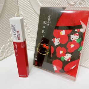 未使用 メイベリン Maybelline マットインク20 絹羽二重珠の肌パフ キティちゃん 格安出品