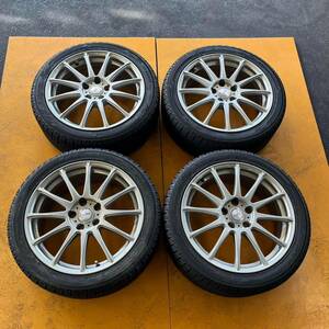 【6329】225/45R18 4本セット冬タイヤYOKOHAMA ICE GUARD IG60バリ山【2018年】アルミンホイール 18x7 1/2J PCD114.3/5H