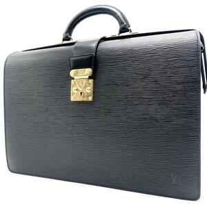 1円~【S級美品 入手困難品】LOUIS VUITTON ルイ ヴィトン エピ セルビエット フェルモワール ダレスバッグ ドクターズバッグ メンズ 黒