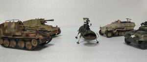 【完成品】5台セット 自走砲マーダーⅢM M8グレイハウンド ハノマーク兵員輸送車 自走榴弾砲ヴェスペ 機動偵察機