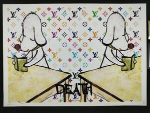 世界限定100枚 DEATH NYC 61 アートポスター 奈良美智 yoshitomo nara あおもり犬 読書 カラフル Vuitton ミラー ポップアート