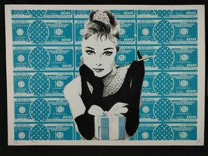 世界限定100枚 DEATH NYC 55 アートポスター オードリーヘップバーン Audrey Hepburn ティファニーで朝食を 100ドル札 Vuitton