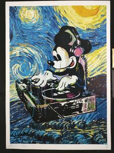 世界限定100枚 DEATH NYC アートポスター 19 Mickey Mouse ミッキーマウス アンディウォーホル DJ 音楽 ゴッホ 星月夜