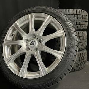 225/45R18 ダンロップ WM01 スタッドレス　４本セット 7.5J ＋38 5穴PCD114.3 エスティマ プリウスα マークX クラウン オデッセイ