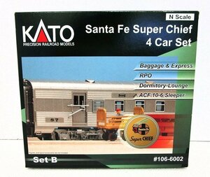 ■【車両美品】KATO Nゲージ 106-6002 Santa Fe Super Chief ４両セット B サンタフェ スーパーチーフ AT&SF 外国車両 ◆ カトー