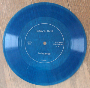 Tolerance Today's Thrill / Flexi 7", Single Sided, Promo / New Wave, Experimental. Rock Magazine