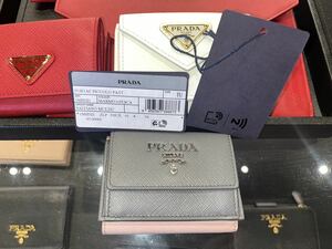 プラダ★折り財布&コインケース&カード★グレー+ピンク★バイカラー★新品未使用