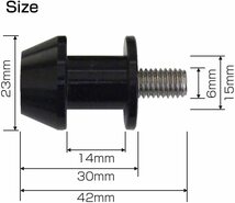 訳あり バイク スタンドフック 10mm M10 アルミ 削り出し 取付ボルト 左右 2個セット 汎用　カラー：レッド_画像3