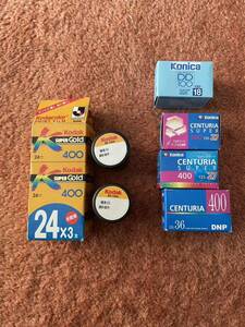 未使用 フィルム 計6本 期限切れ 135 コニカDD100 / コダック (Super GOLD 400 / CENTURIA DNP 400 / CENTURIA SUPER 400 )18 24 27 36