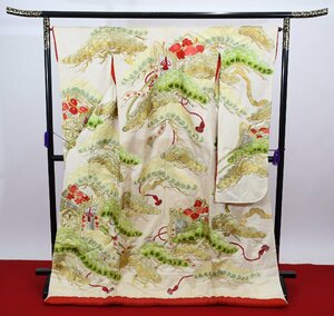 色打掛 お引き摺り 刺繍 舞妓 衣装 着物 結婚式 身丈175cm 裄丈64.5cm 桜庭呉服店 f-794