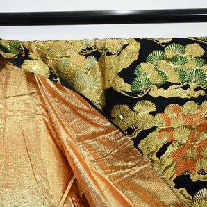 色打掛 お引き摺り 黒 松 舞妓 衣装 着物 結婚式 身丈175cm 裄丈63.5cm 桜庭呉服店 f-805の画像7