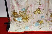 色打掛 お引き摺り 夏着物 刺繍 鳥 舞妓 衣装 着物 結婚式 身丈178cm 裄丈62cm 桜庭呉服店 f-814_画像2