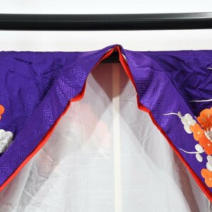 お引き摺り 振袖 紫色 刺繍 舞妓 衣装 着物 結婚式 身丈176cm 裄丈64cm 桜庭呉服店 f-812の画像9