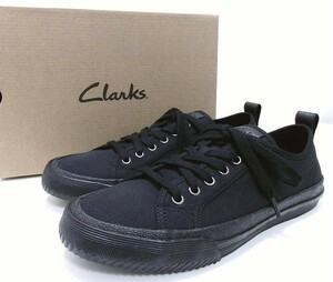 新品★clarks★クラークス★キャンバススニーカー★Roxby Lace ロクスビーレース★US8 UK7 EU41★ブラック