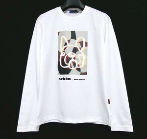 新品★schon★ミラショーン★日本製 ロングスリーブTシャツ カットソー★46★ホワイト★ブルドッグ 犬