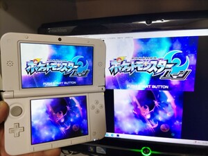 ゲーム実況 3DSLL 『キャプチャー機能付き』トモコレ仕様 偽トロ 本体 PCとの接続用ケーブル ★保証有★