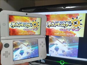 ★美品★ ゲーム実況 3DSLL 『キャプチャー機能付き』ミント×ホワイト 偽トロ 本体 PCとの接続用ケーブル ★保証有★