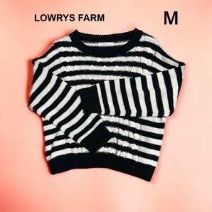 LOWRYS FARM ローリーズファーム　ニット　セーター　M ボーダー トップス