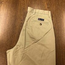 【EK346】CHAPS RALPH LAUREN W33 L30 ツータック 裾折り返し チノパンツ ワークパンツ ベージュ ブランド古着 チャップス 送料無料_画像1