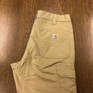 【EL353】Carhartt W34 L32 カーゴパンツ ワークパンツ ベージュ メンズブランド古着 カーハート 送料無料